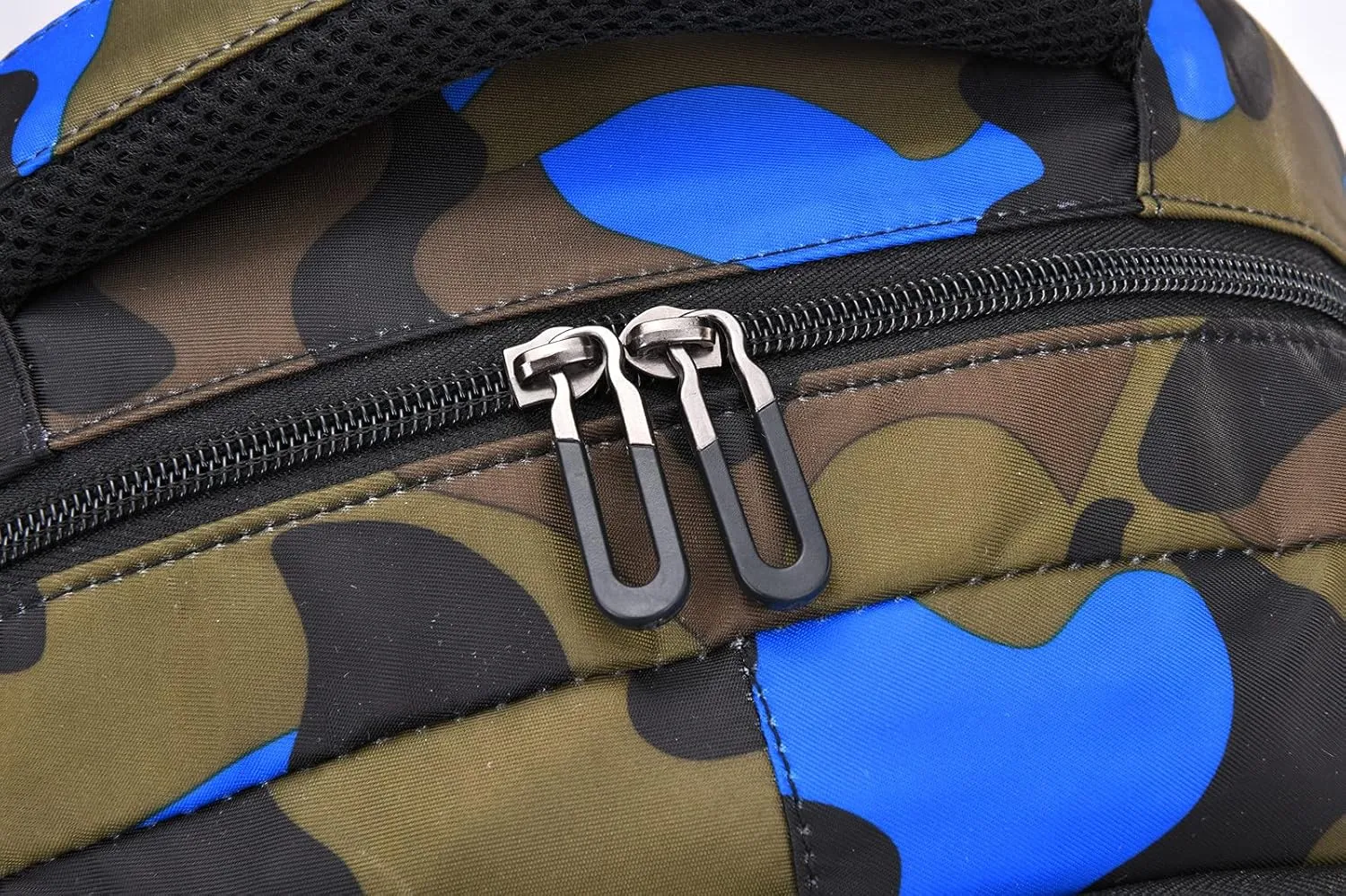 School Backpack Lunch Box Set Water Repellent Casual Daypack Lightweight Bookbags for Kids (CX Camo Blue Set)