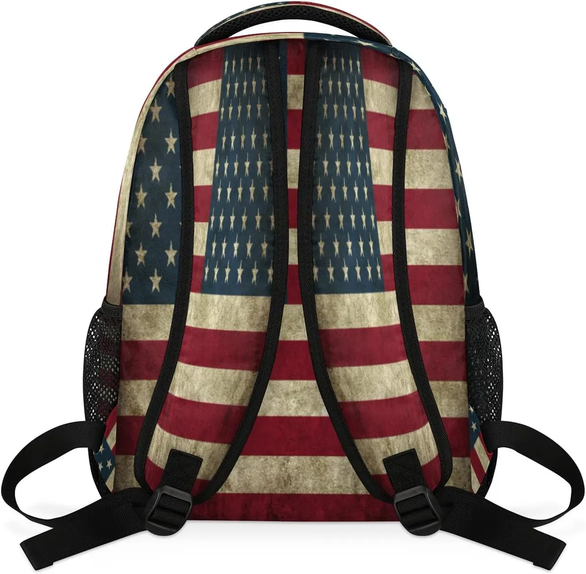 School Laptop Backpack Vintage America Flag for Girls Kids Boys Usa Flag Lightweight Bookbag Elementary College Travel Hiking Daypack Backpacks for Women Men