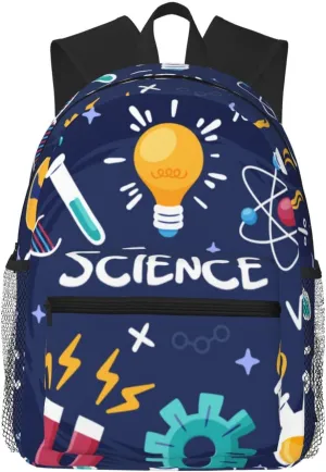 Science Education Blue Backpack, Travel Laptop Backpack Computer Bag Rucksack for Men Women Business Work Fits 15.6 Inch Notebook