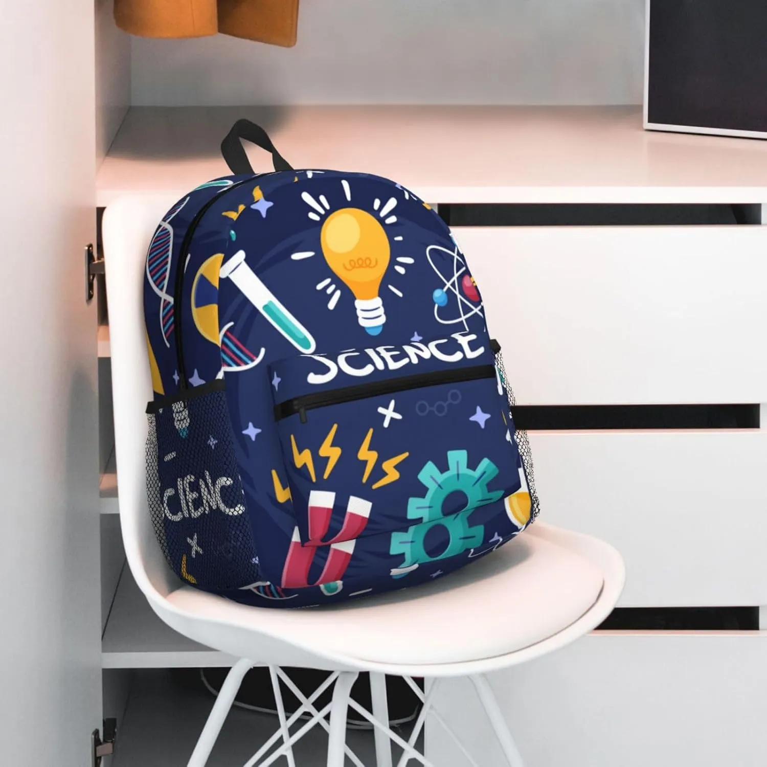 Science Education Blue Backpack, Travel Laptop Backpack Computer Bag Rucksack for Men Women Business Work Fits 15.6 Inch Notebook