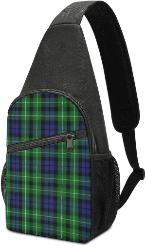 Scottish Clan Murray Tartan Plaid Portable Chest Bag, Large Capacity Single Shoulder Chest Bag
