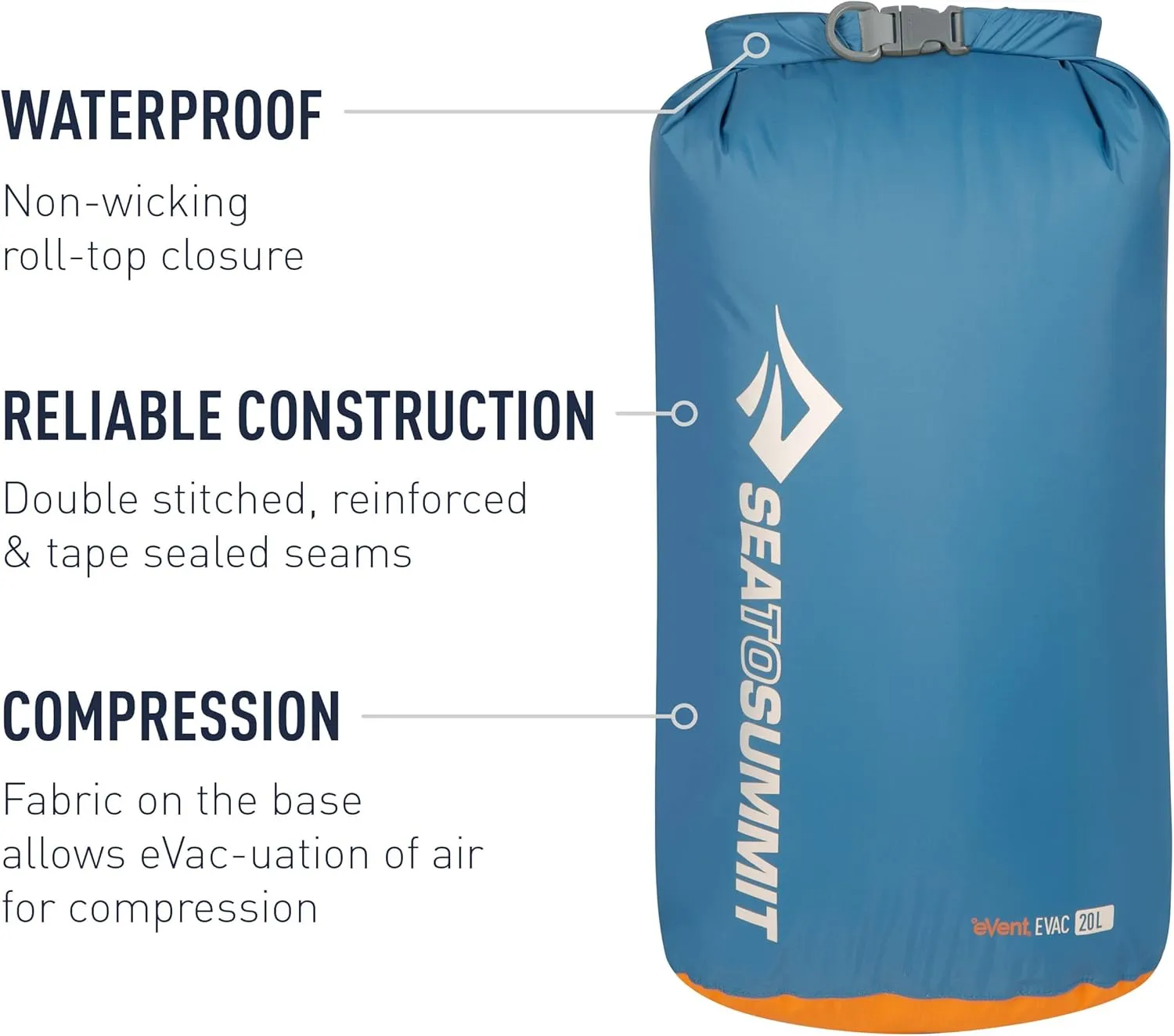 Sea to Summit eVac Dry Sack, All-Purpose Compression Dry Bag