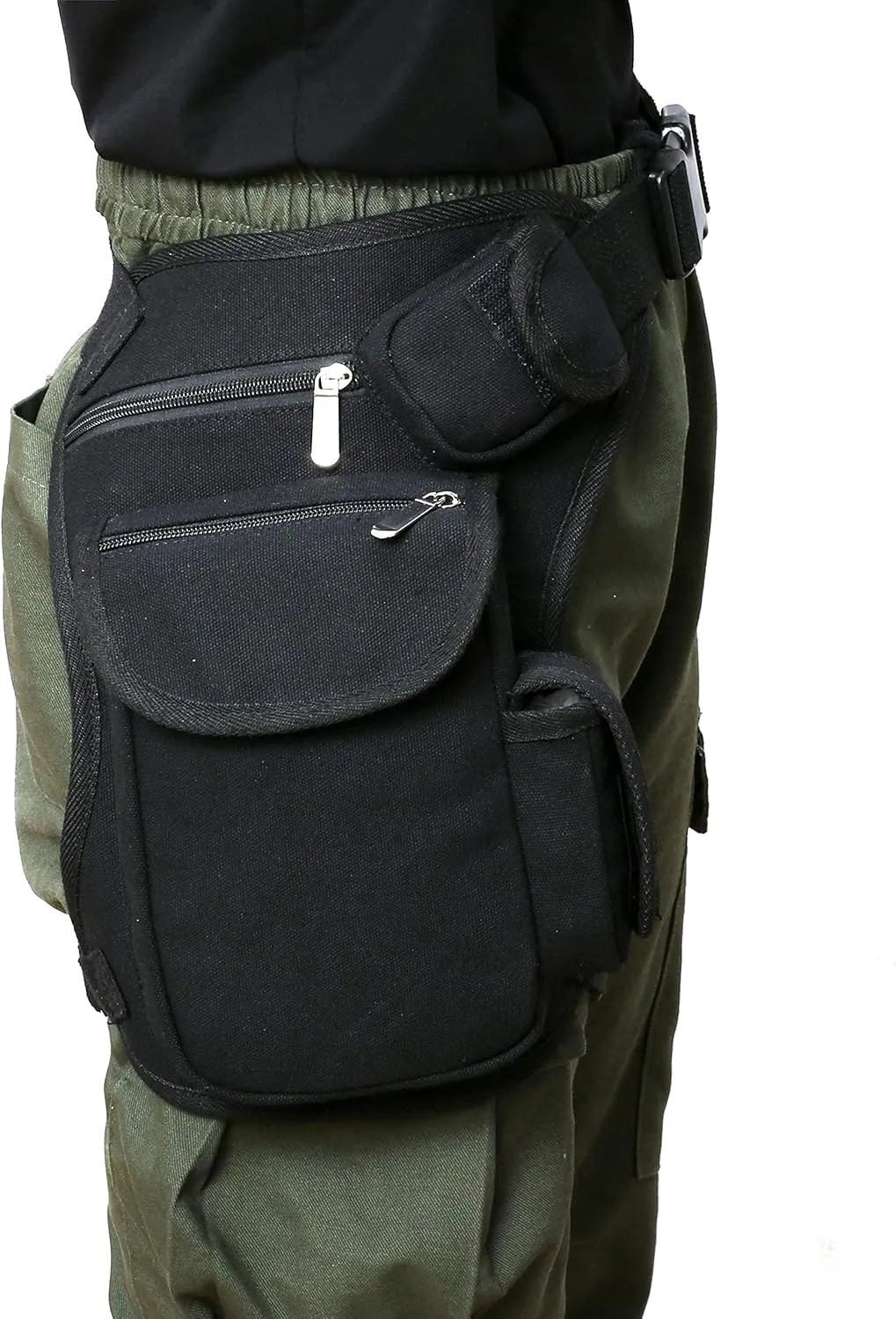 SEALINF Canvas Waist Bag Fanny Pack Racing Drop Leg Bag Motorcycle Outdoor Bag