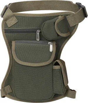 SEALINF Canvas Waist Bag Fanny Pack Racing Drop Leg Bag Motorcycle Outdoor Bag