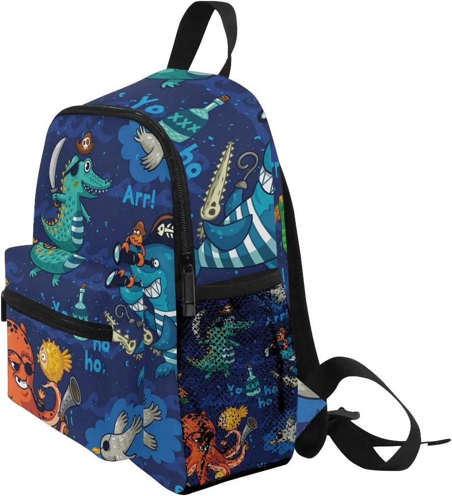 senya Kids Backpack Pirate Octopus Whale Preschool Bag for Toddler Boy Girls Schoolbag One Size