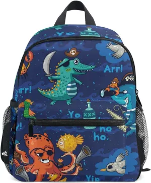 senya Kids Backpack Pirate Octopus Whale Preschool Bag for Toddler Boy Girls Schoolbag One Size