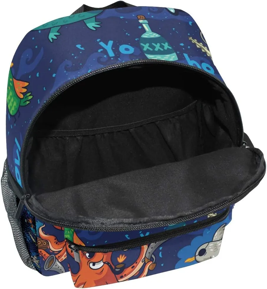 senya Kids Backpack Pirate Octopus Whale Preschool Bag for Toddler Boy Girls Schoolbag One Size