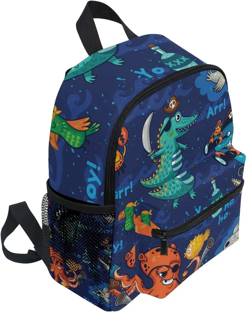 senya Kids Backpack Pirate Octopus Whale Preschool Bag for Toddler Boy Girls Schoolbag One Size