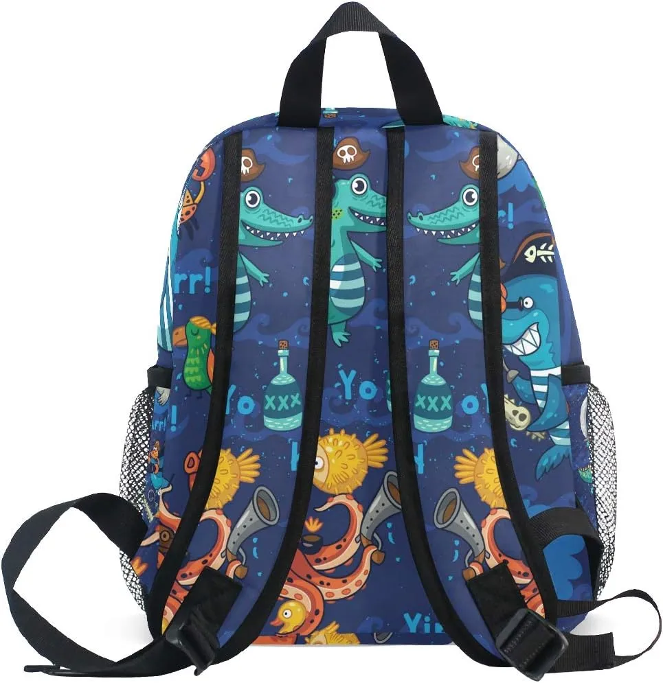 senya Kids Backpack Pirate Octopus Whale Preschool Bag for Toddler Boy Girls Schoolbag One Size