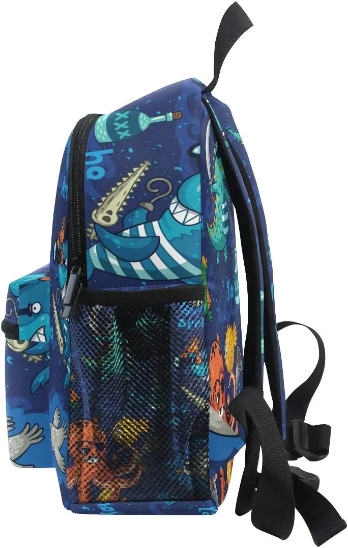 senya Kids Backpack Pirate Octopus Whale Preschool Bag for Toddler Boy Girls Schoolbag One Size
