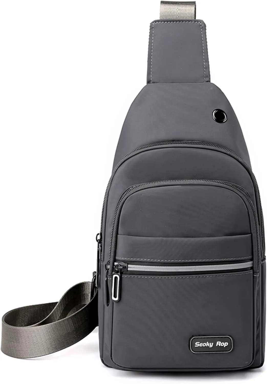 Seoky Rop Sling Bag Crossbody Backpack for Men Women Multipurpose Chest Shoulder Bag for Travel Hiking Daypack Grey