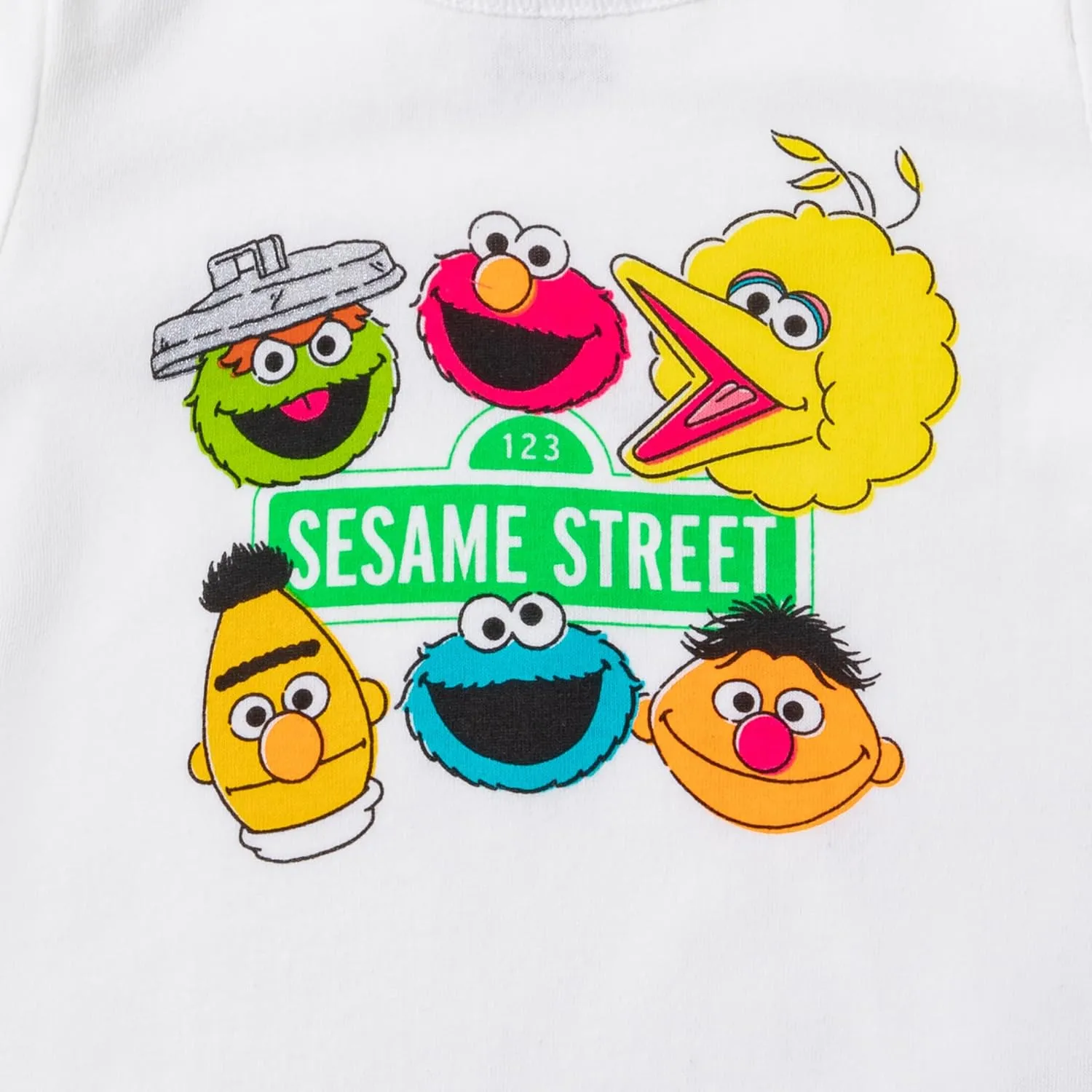 Sesame Street Elmo or Cookie Monster Girls’ T-shirt, Tank Top and Short Set for Infant and Toddler