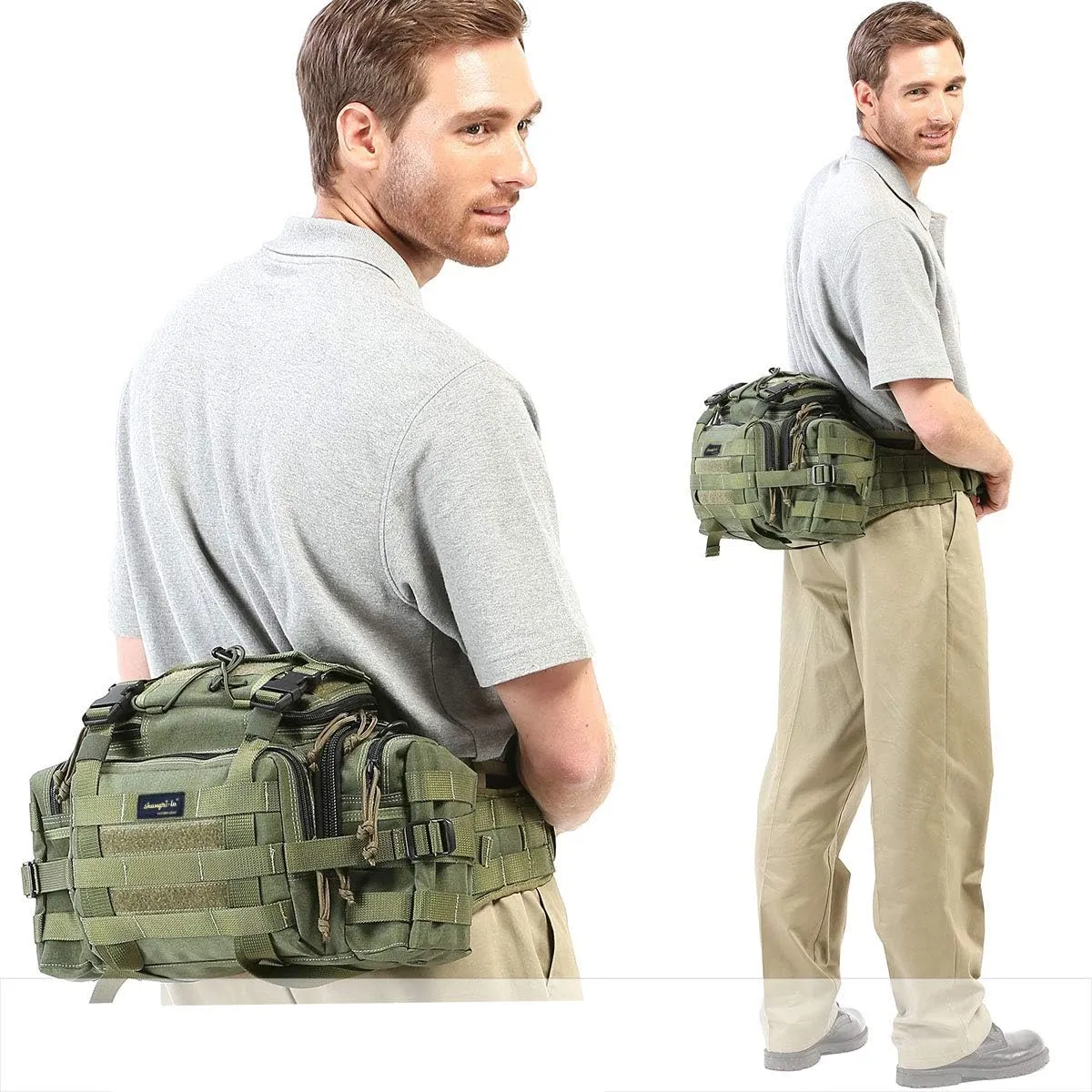 SHANGRI-LA Tactical Range Bag Outdoor Sling Backpack Hiking Fanny Waist Pack