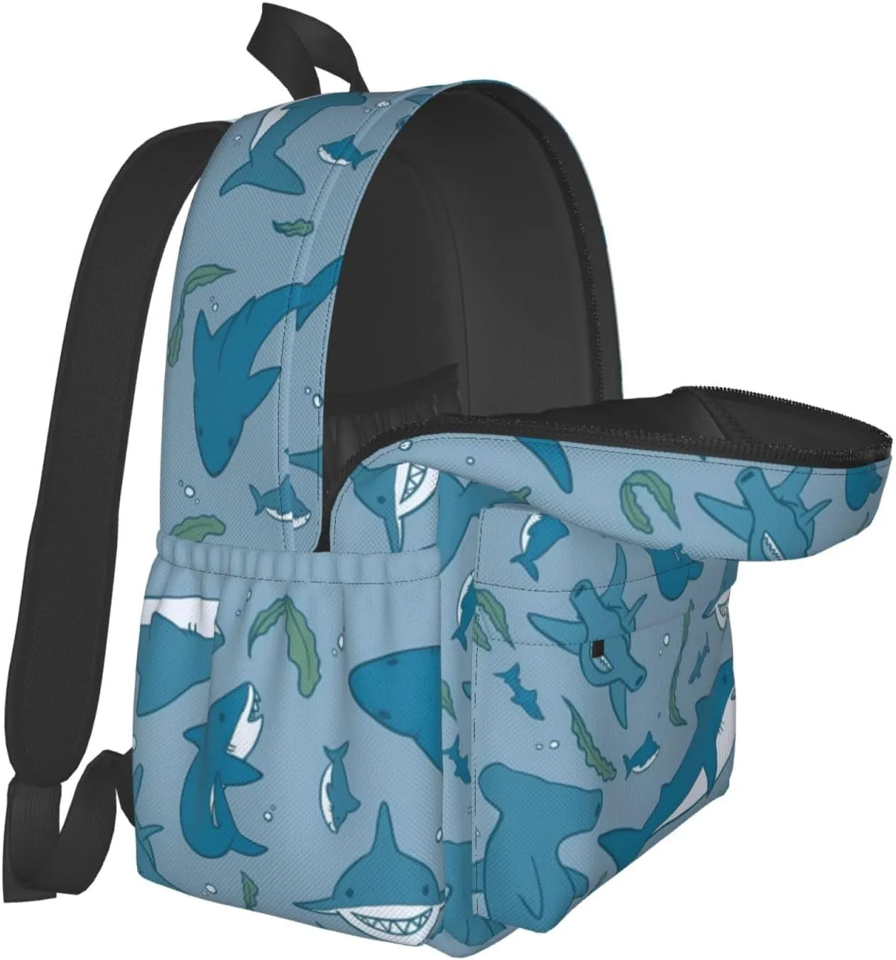 Shark and seaweed Backpacks 15 Inch Laptop Backpack Multipurpose Double Shoulder Bag for Men Women Gifts