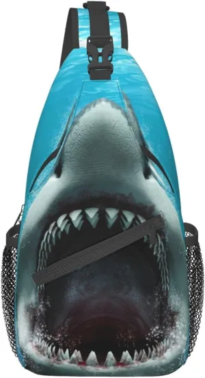 Shark Sling Backpack Chest Bag Crossbody Shoulder Bag Gym Cycling Travel Hiking Daypack For Men Women