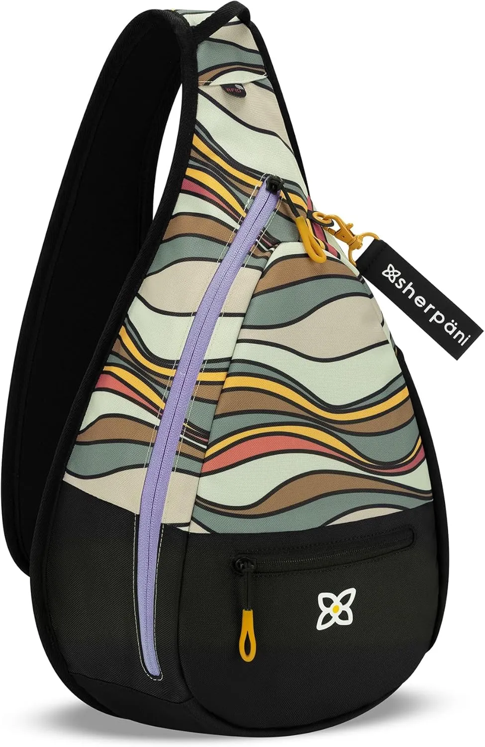 Sherpani Esprit, Sling Backpack, 10L Travel Bag, Women Shoulder Sling Purse, Crossbody Backpack, Sling Pack, Travel Gifts for Mothers Day 2025, RFID Protection, Fits 10 Inch Tablet (Ventura '73)