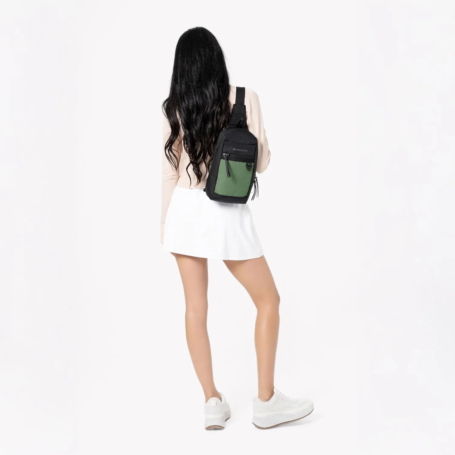 Sherpani Metro, Anti Theft Sling Bag, Sling Backpack, 5L Travel Bag, Chest Bag, Women Shoulder Sling Purse, Crossbody Backpack, Sling Pack, Metal Hardware, Travel Gift for Mothers Day 2025 (Basil)