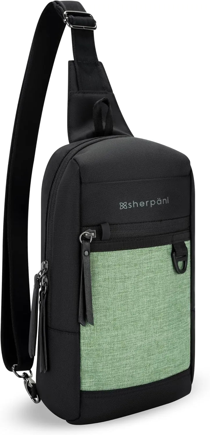 Sherpani Metro, Anti Theft Sling Bag, Sling Backpack, 5L Travel Bag, Chest Bag, Women Shoulder Sling Purse, Crossbody Backpack, Sling Pack, Metal Hardware, Travel Gift for Mothers Day 2025 (Basil)