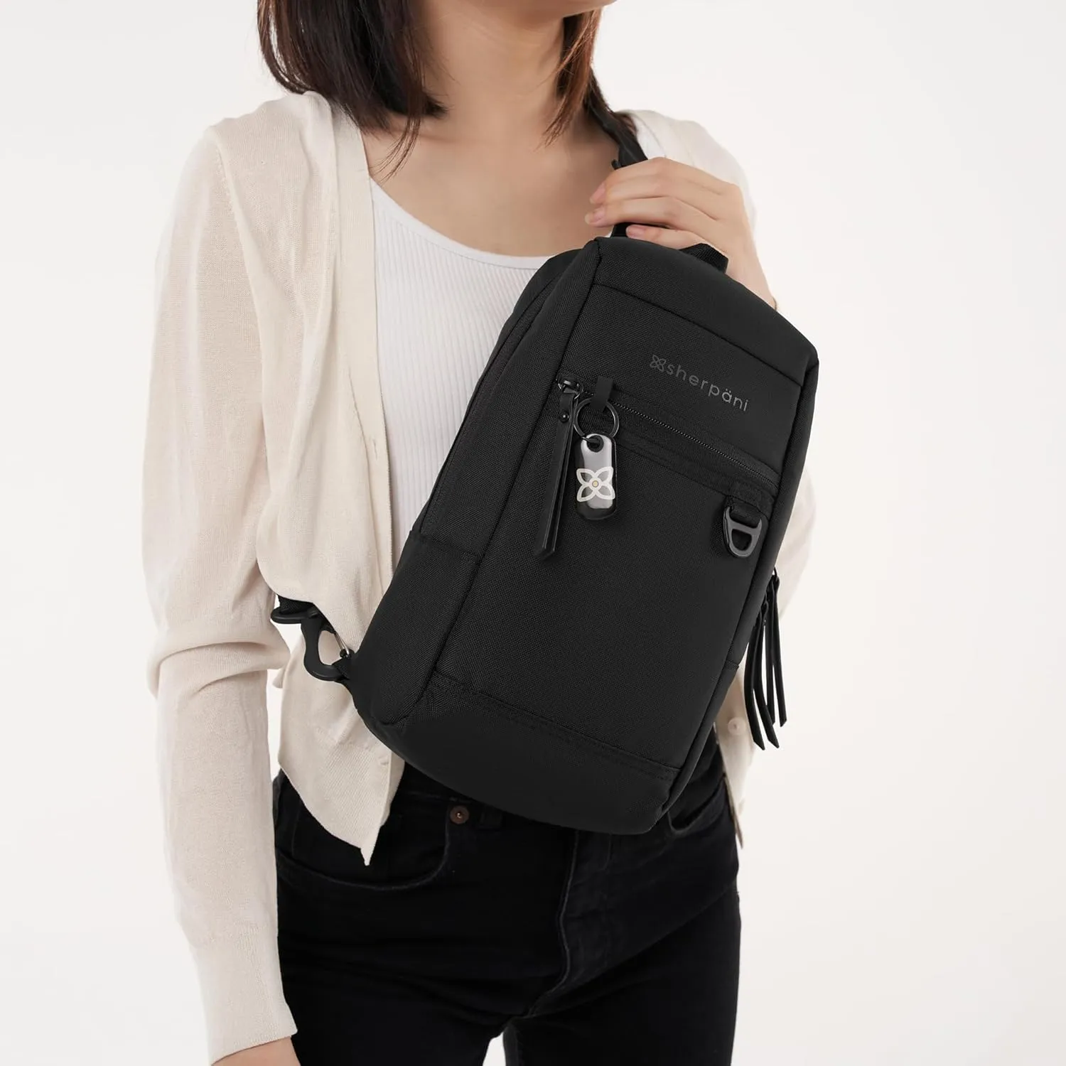 Sherpani Metro, Anti Theft Travel Sling Bag, Sling Backpack, Crossbody Backpack, Sling Bag for Women (Carbon)