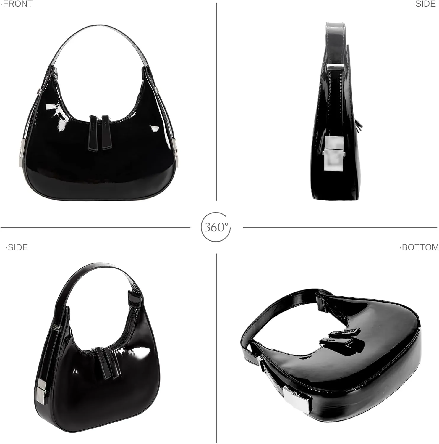Shoulder Bag Crescent Retro Y2k Hobo Handbags 90s Underarm Purse Bag Fashion Clutch Purses for Women
