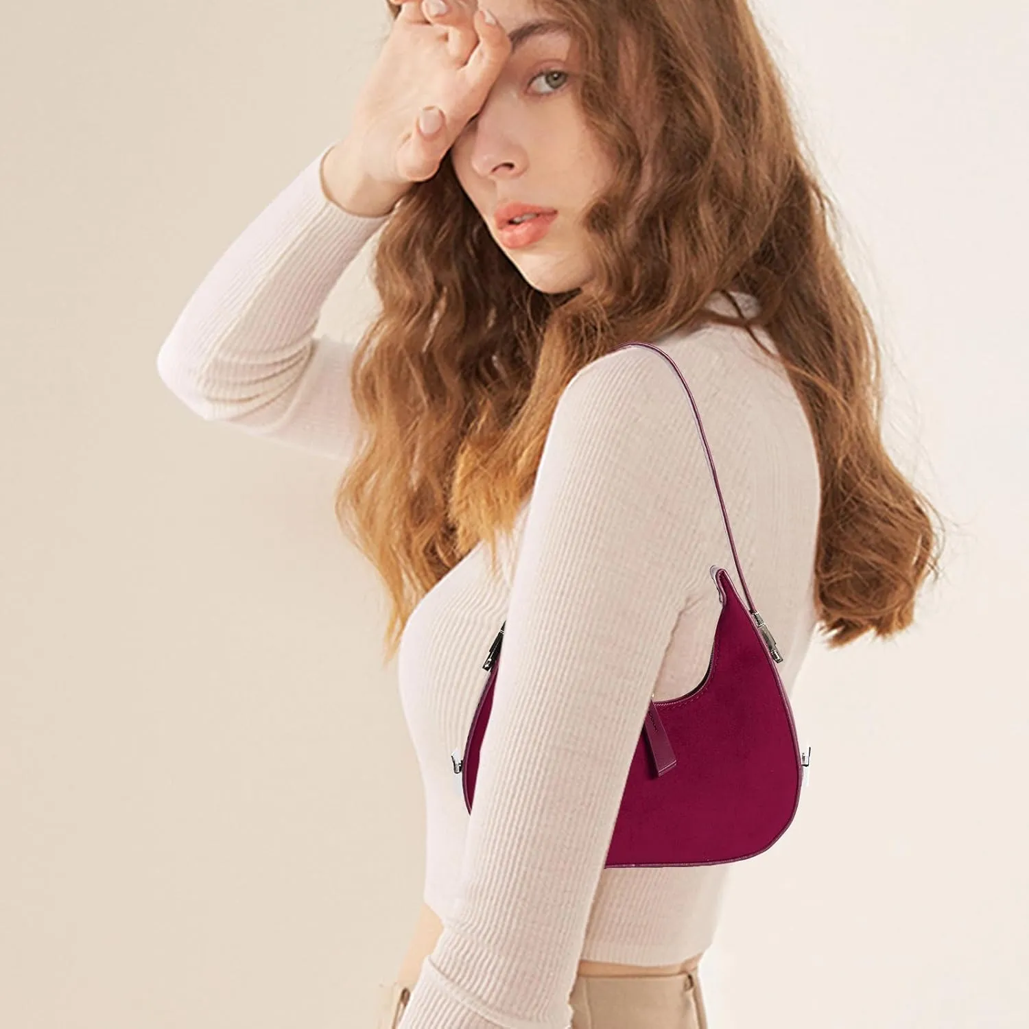 Shoulder Bag Crescent Retro Y2k Hobo Handbags 90s Underarm Purse Bag Fashion Clutch Purses for Women