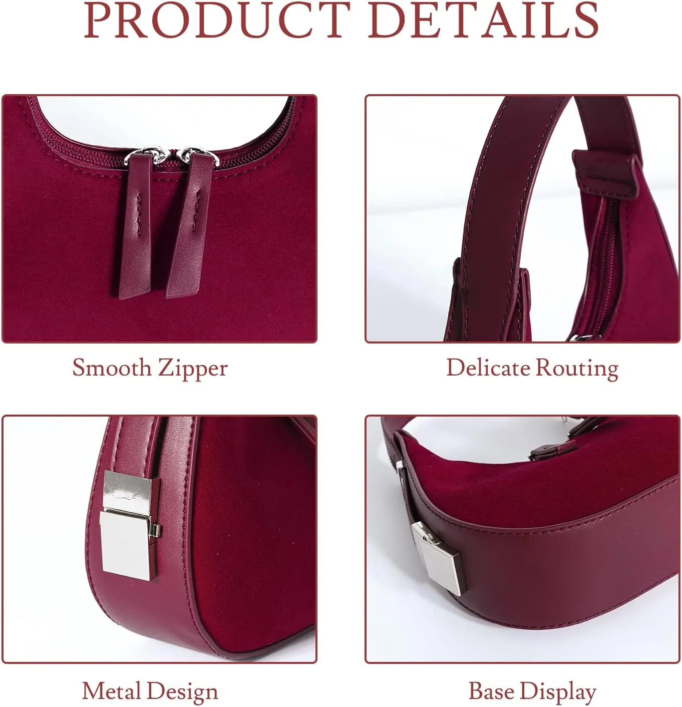 Shoulder Bag Crescent Retro Y2k Hobo Handbags 90s Underarm Purse Bag Fashion Clutch Purses for Women