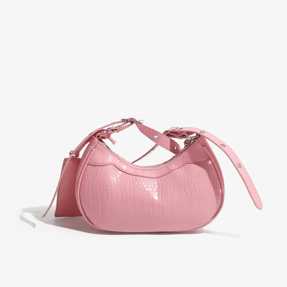 Shoulder Bag for Women Leather Hobo Bag Adjustable Strap Y2K Purse for Women Crossbody Bags Small Punk Purse