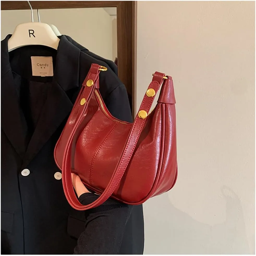 Shoulder Bag for Women Trendy Small Leather Hobo Bags Crossbody Purse Clutch Saddle Bag