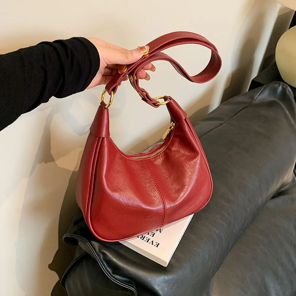 Shoulder Bag for Women Trendy Small Leather Hobo Bags Crossbody Purse Clutch Saddle Bag
