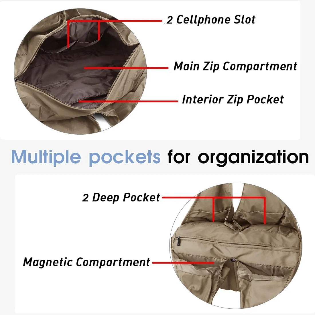 Shoulder Bag for Women, Waterproof Shopping Lightweight Work Purse and Handbag Travel Tote Oxford Nylon Large Capacity Hobo