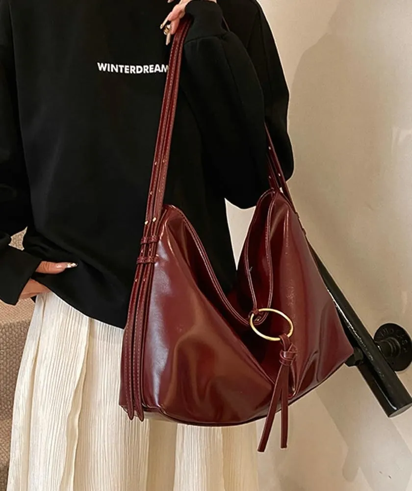 Shoulder Purse Hobo Bag for Women Soft Vegan Leather Shoulder Handbag Slouchy Tote Crossbody Bag Y2K Handbags