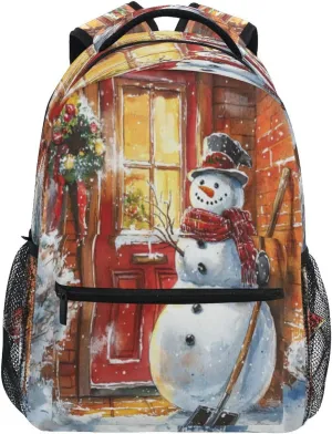 Shovel Snowman Backpack Daypack Travel School Book College Bag for Mens Womens Teens Boys Girls