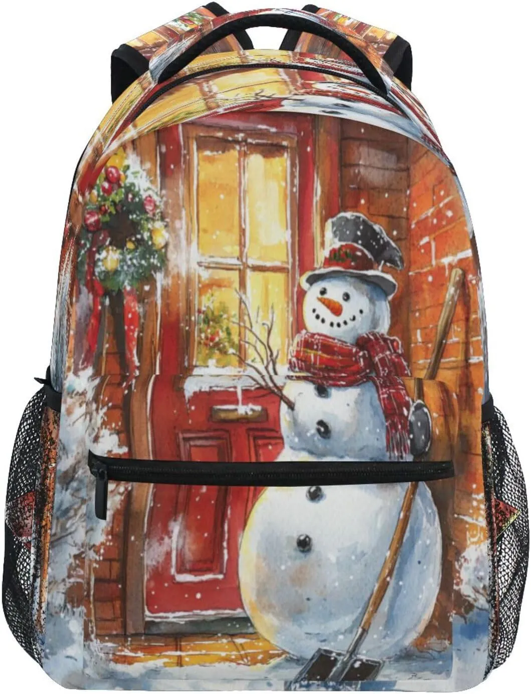Shovel Snowman Backpack Daypack Travel School Book College Bag for Mens Womens Teens Boys Girls