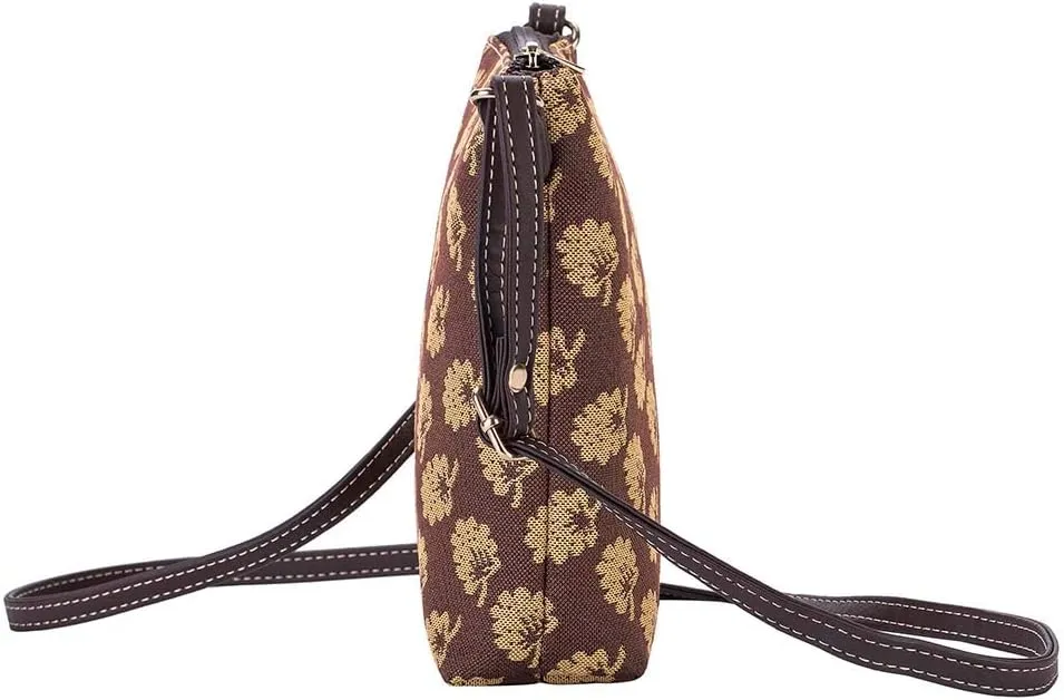 Signare Tapestry Small Crossbody Bag Sling Bag for Women with Jane Austen Design (SLING-AUST)