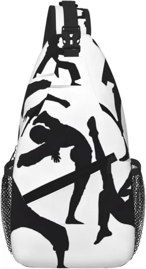 Silhouettes Of Martial Arts Print Cross Chest Bag Diagonally For Short-Distance Travel And Daily Use