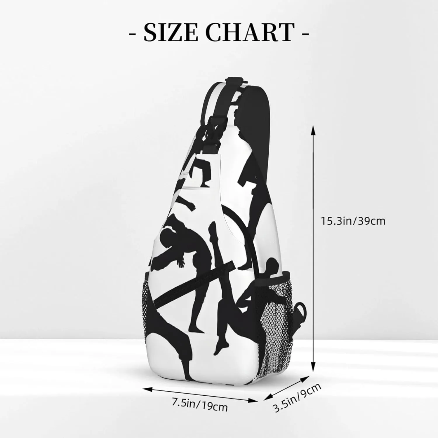 Silhouettes Of Martial Arts Print Cross Chest Bag Diagonally For Short-Distance Travel And Daily Use