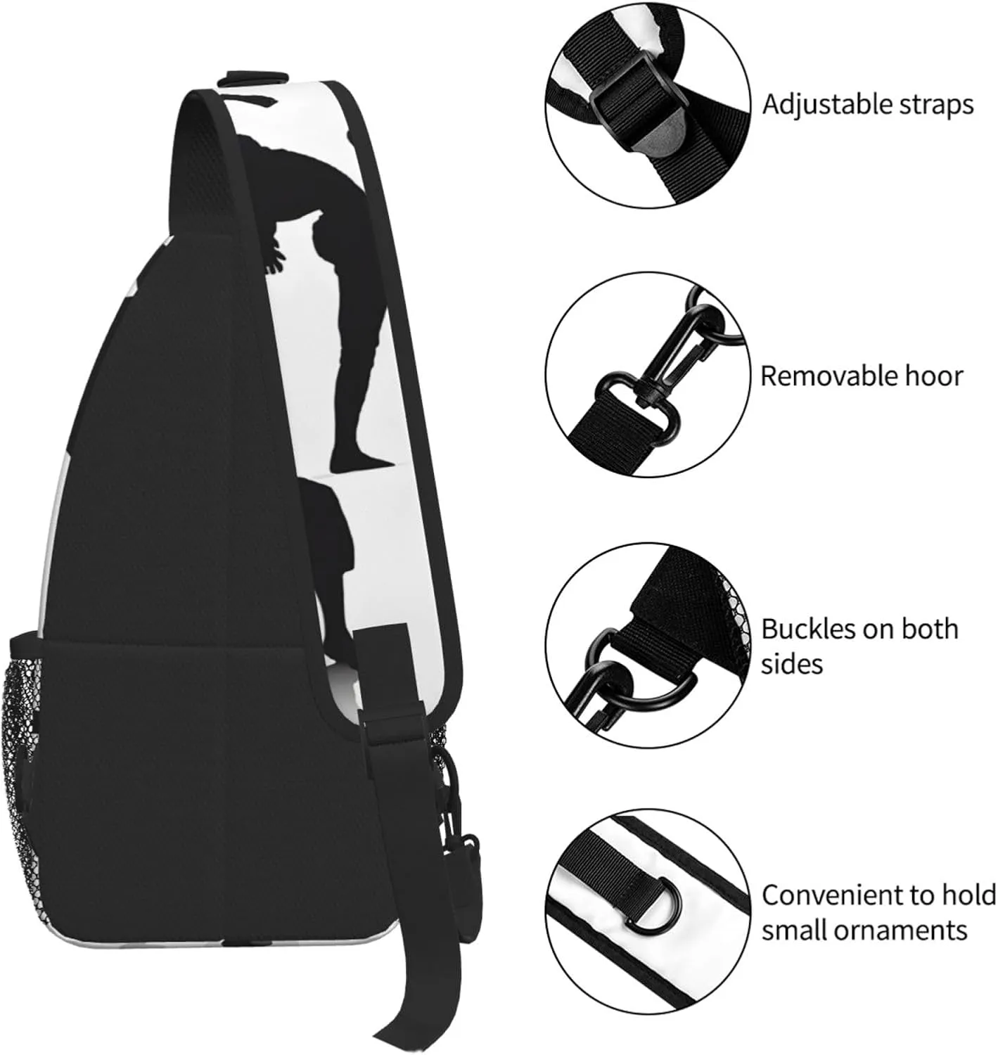 Silhouettes Of Martial Arts Print Cross Chest Bag Diagonally For Short-Distance Travel And Daily Use