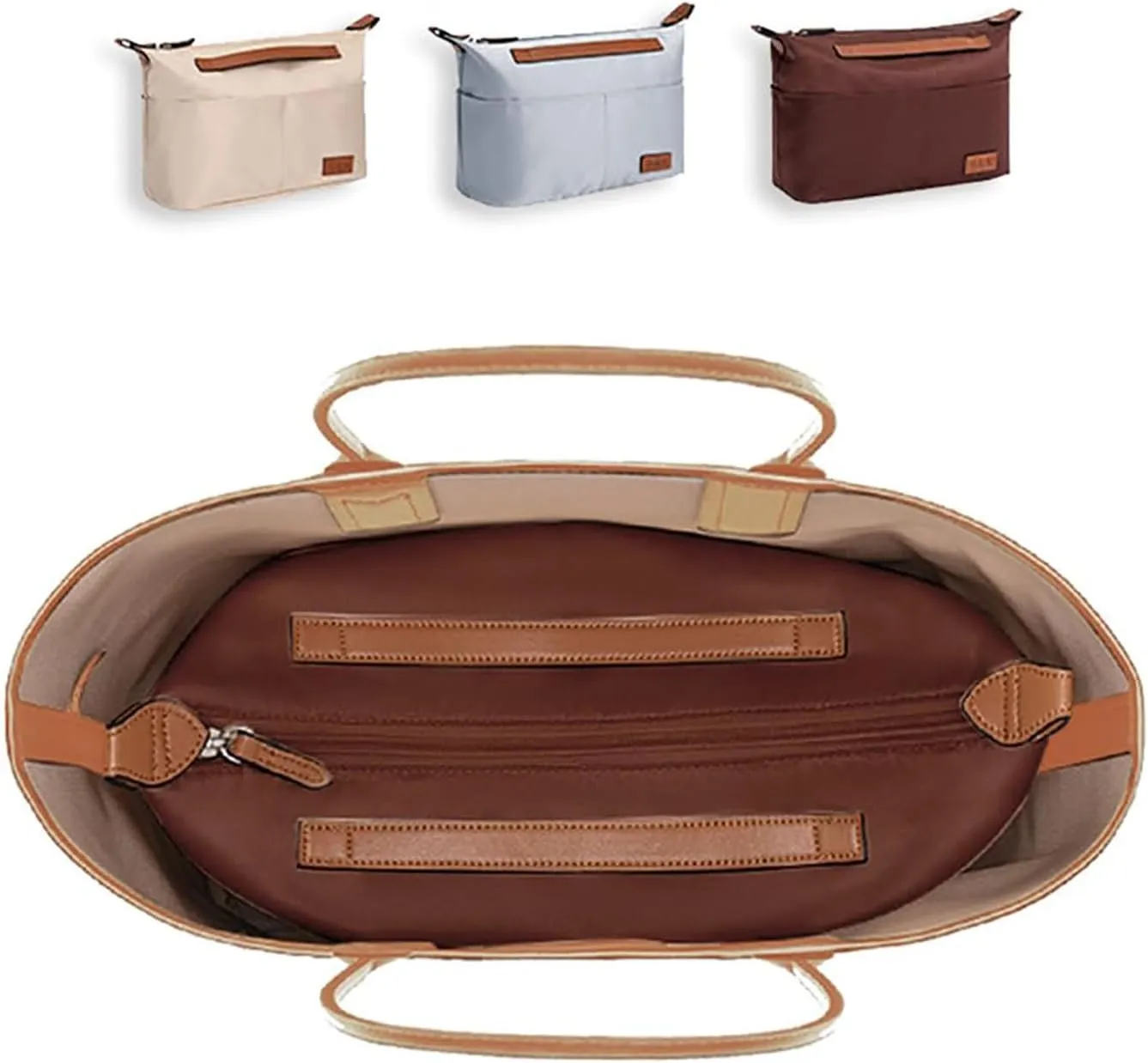 Silk fabric Handbag Organizers Tote bag Organizer handbag Organizer Storage bag