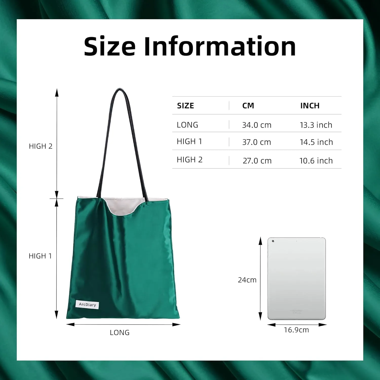 Silk Hobo Bags for Women,Casual Tote Bag,Large Capacity Shoulder Handbags with Inner Pockets