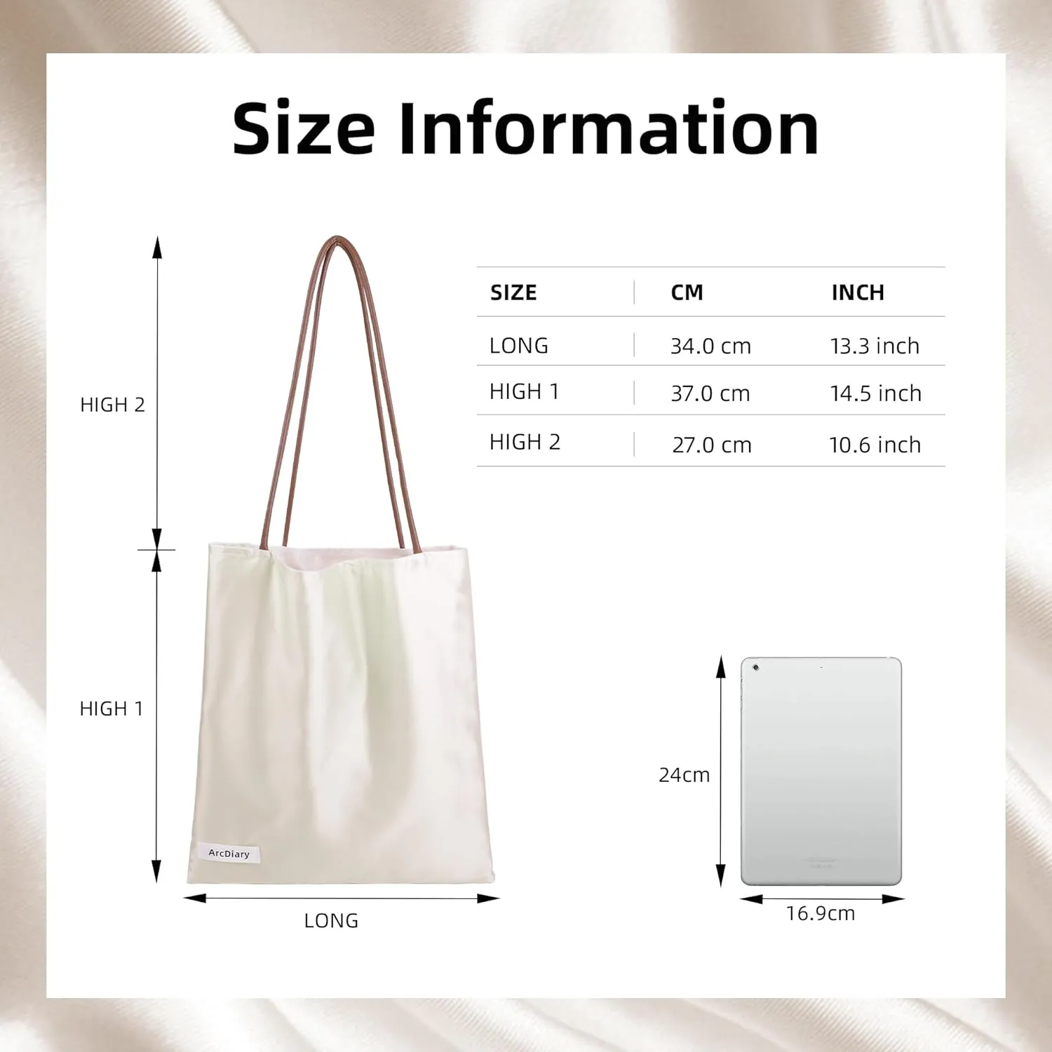 Silk Hobo Bags for Women,Casual Tote Bag,Large Capacity Shoulder Handbags with Inner Pockets