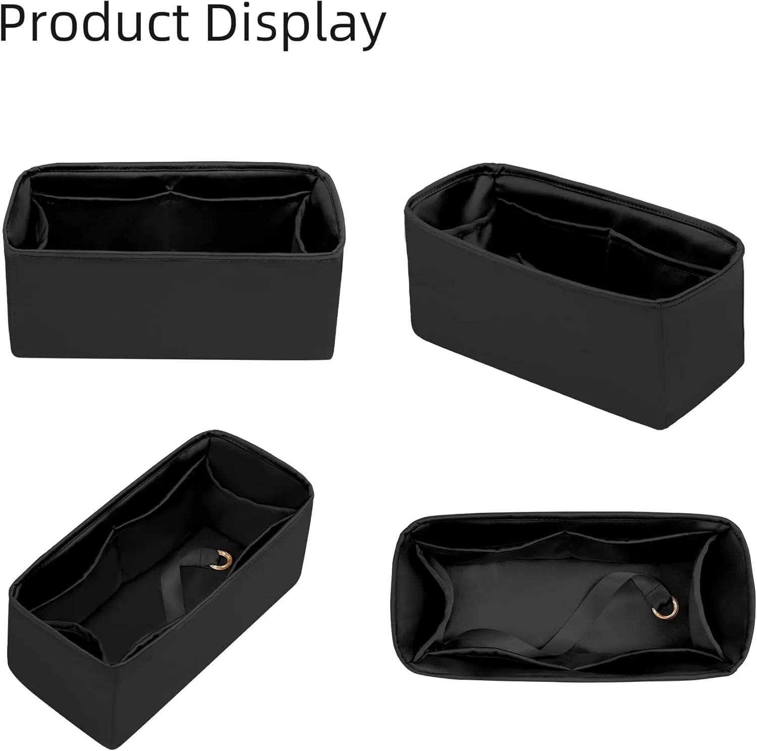 Silk Purse Organizer for Garden Party 26/30/36/49,Insert Bag in Bag,Luxury Handbag Tote Lining Bag Shapers（Black,GP49）