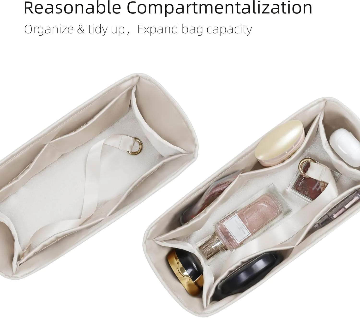 Silk Purse Organizer for Garden Party 26/30/36/49,Insert Bag in Bag,Luxury Handbag Tote Lining Bag Shapers（Canvas,GP49）