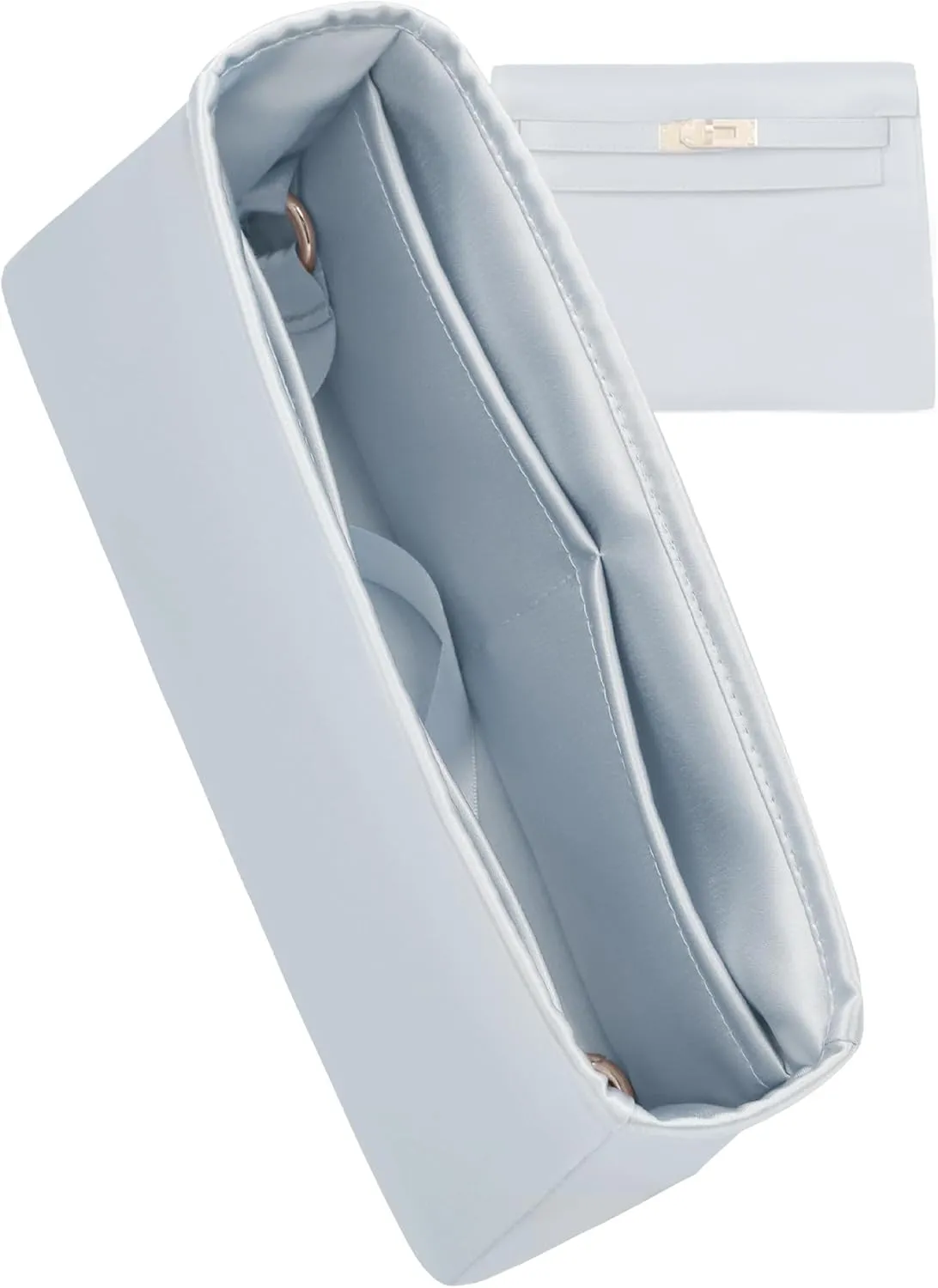 Silk Purse Organizer for Kelly Danse,Insert Bag in Bag,Luxury Handbag Tote Lining Bag Shapers(Danse22,Blue Pale)