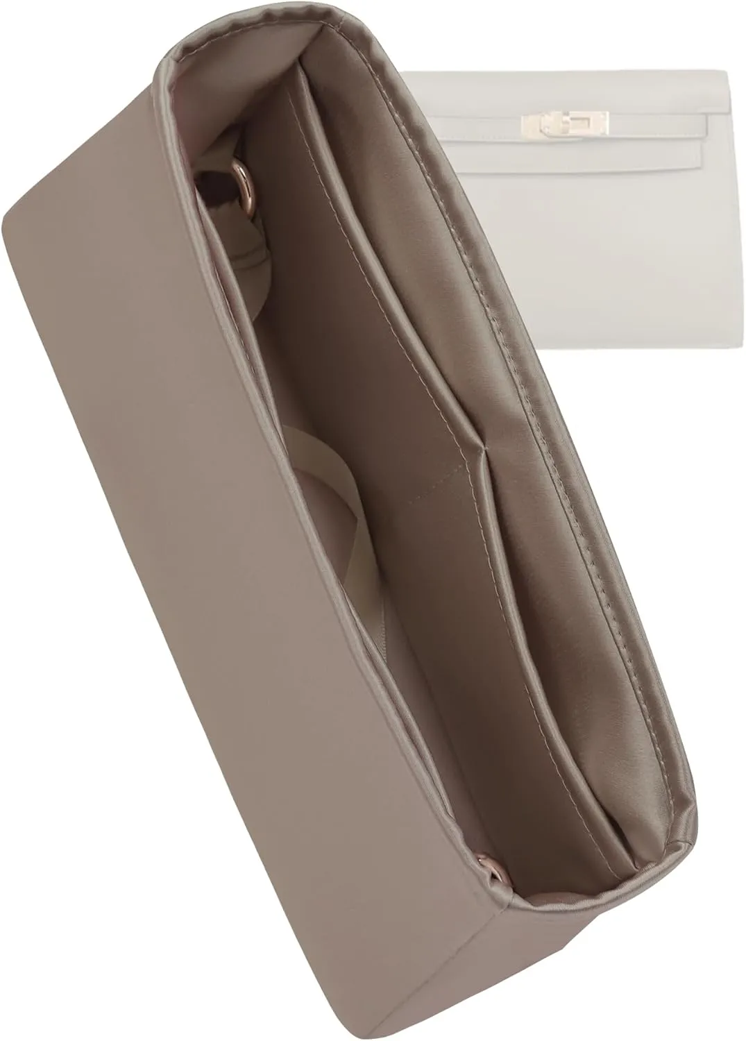 Silk Purse Organizer for Kelly Danse,Insert Bag in Bag,Luxury Handbag Tote Lining Bag Shapers(Danse22,Etoupe Grey)