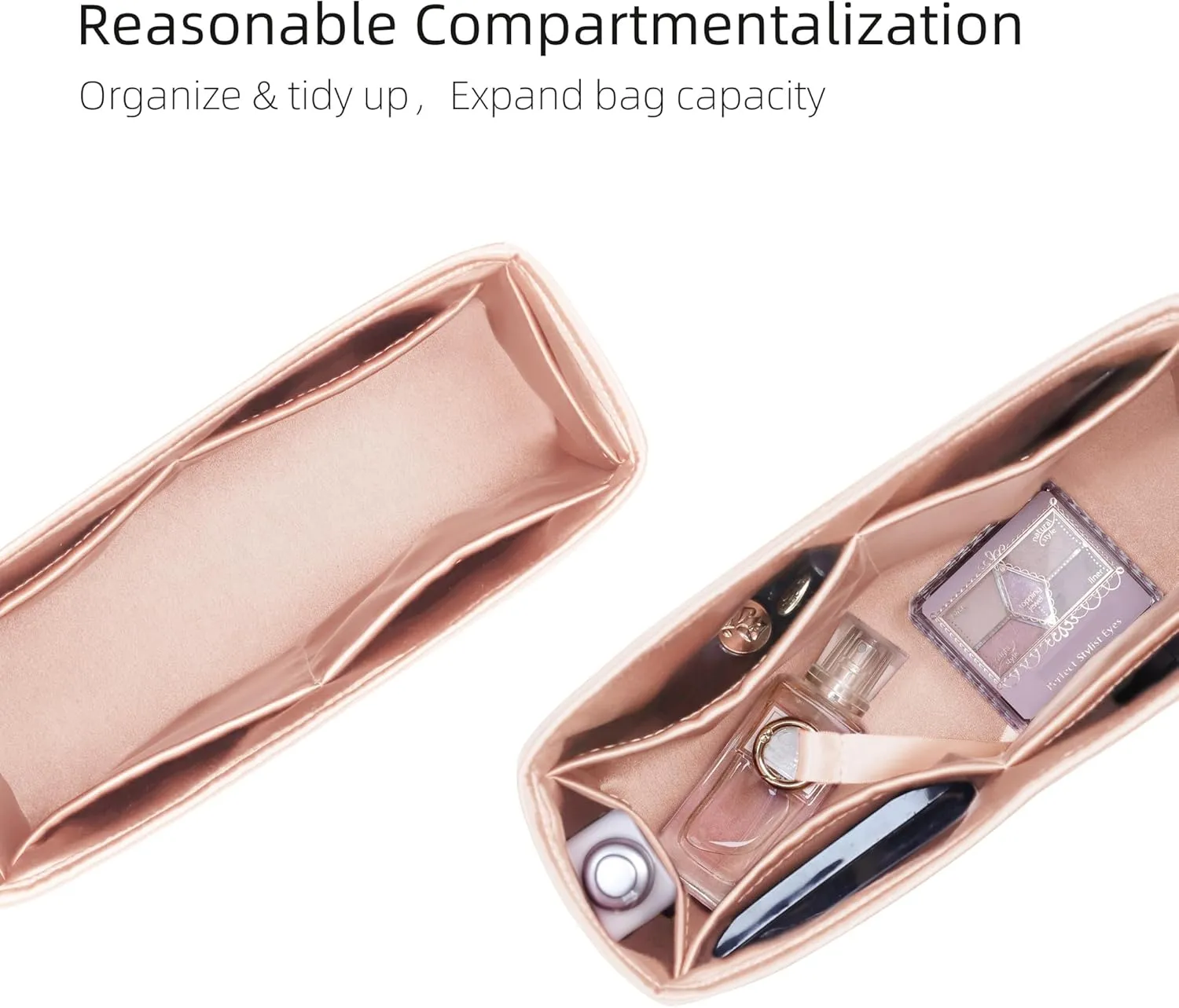 Silk Purse Organizer for LV Carryall - Insert Bag in Bag, Luxury Handbag Tote Lining - PM RSE Eglantine