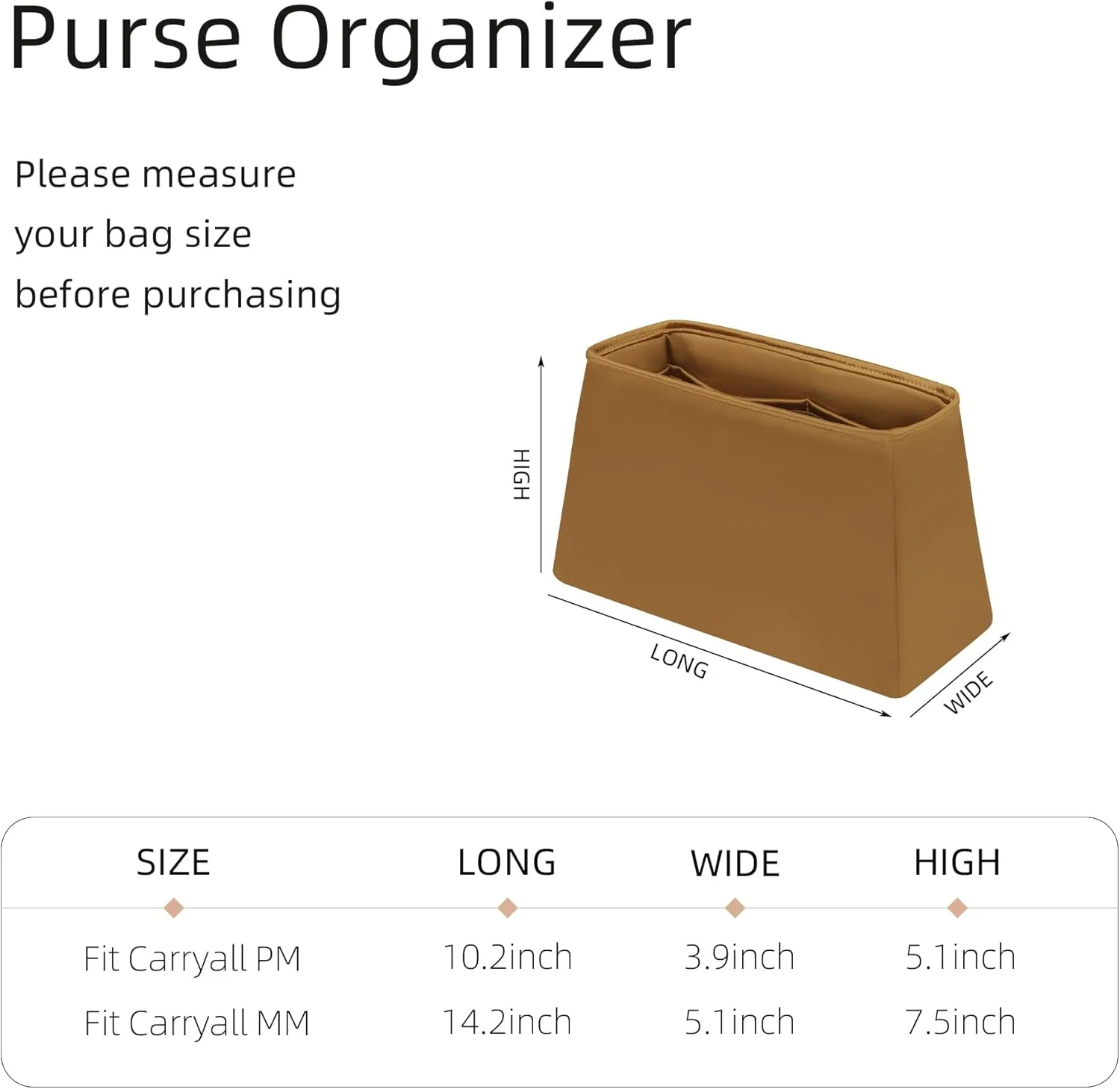 Silk Purse Organizer for LV Carryall PM/MM,Insert Bag in Bag,Luxury Handbag Tote Lining Bag Shapers(PM,Biscuit)
