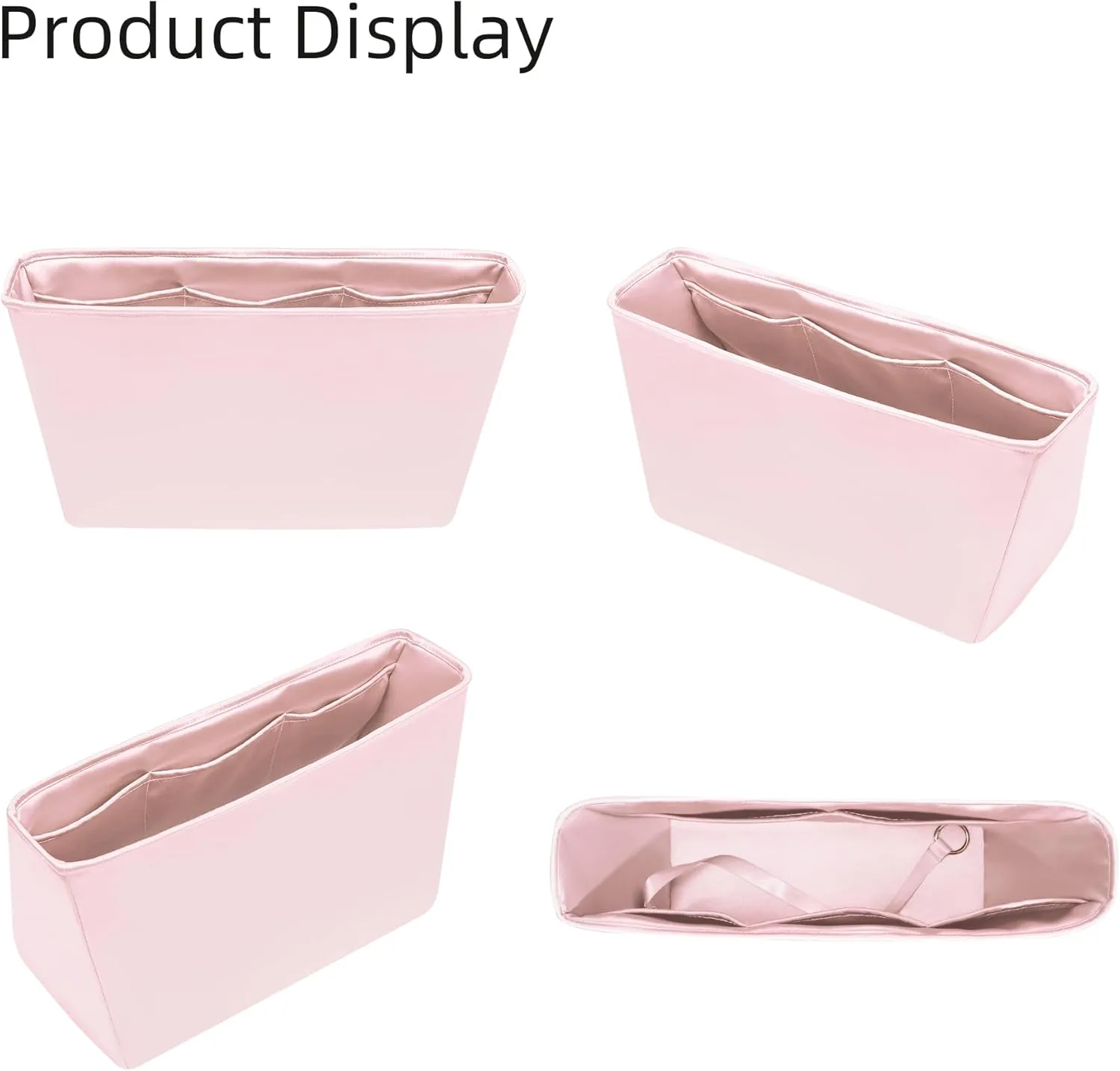 Silk Purse Organizer for LV Neverfull-PM/MM/GM,Insert in Bag,Luxury Handbag Tote Lining Bag Shapers(PM,Pink)