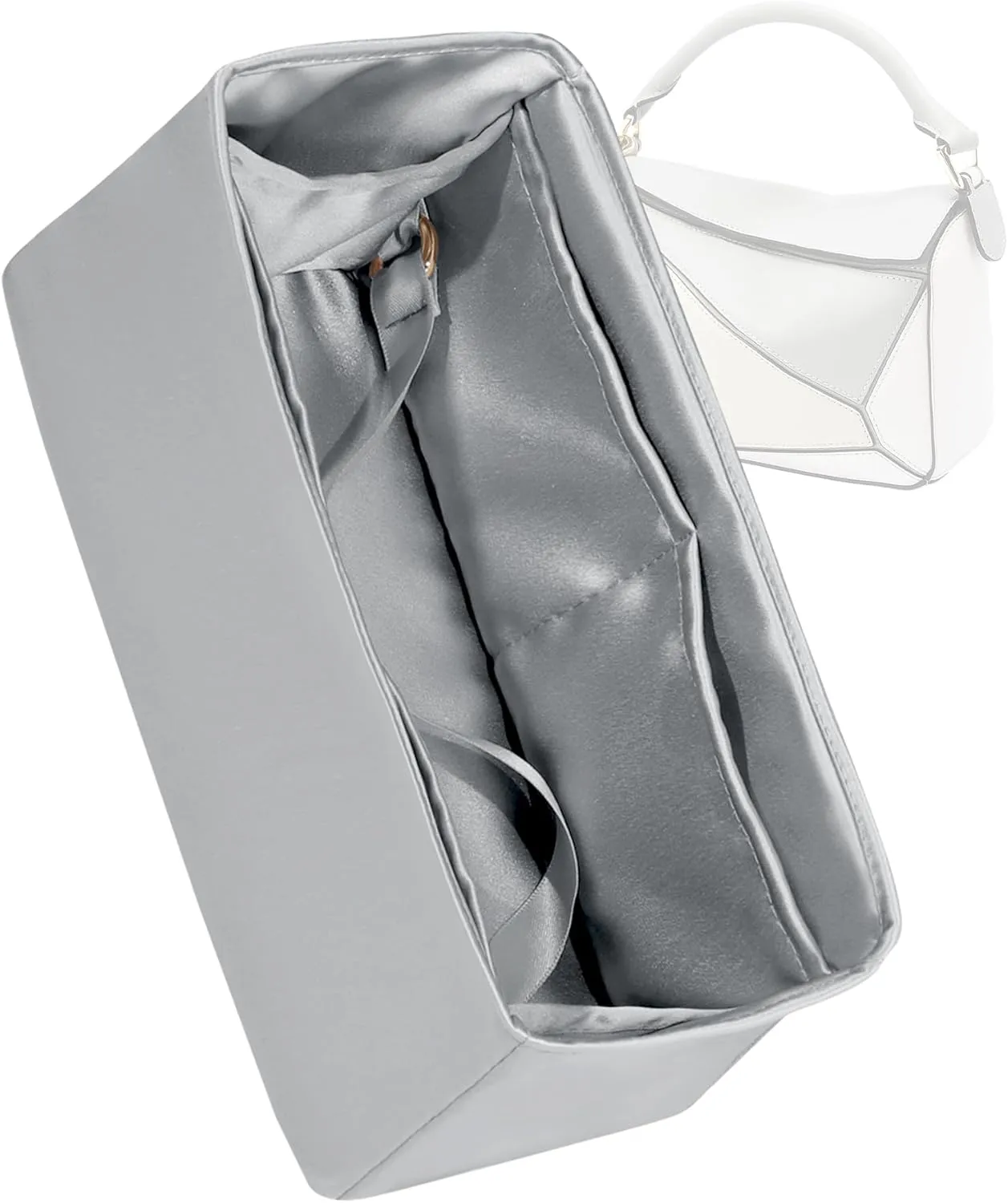 Silk Purse Organizer for Puzzle Mini/Small/Medium/Large,Insert Bag in Bag,Luxury Handbag Tote Lining Bag Shapers(Gris Meyer,Medium)