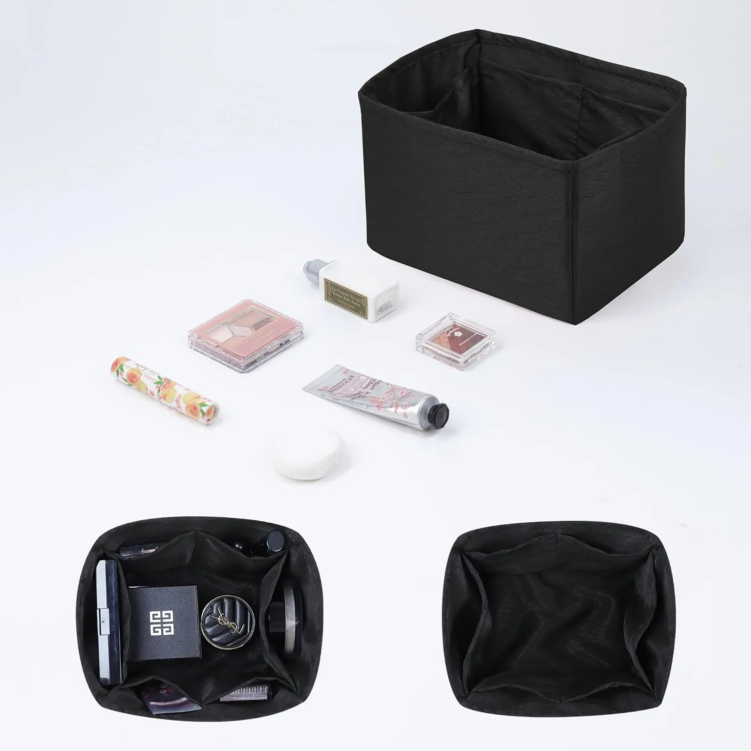 Silk Purse Organizer Insert fits Chanel Duma Bags, Silky Smooth Bag Organizer, Large Capacity Inner Bag, Luxury Handbag Tote Shaper (22A/22C/23C/24P Small,Black)