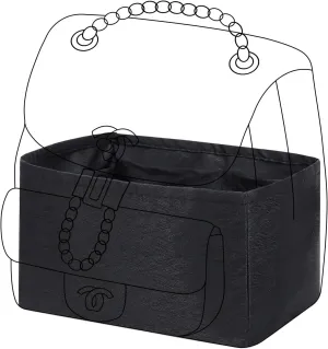 Silk Purse Organizer Insert fits Chanel Duma Bags, Silky Smooth Bag Organizer, Large Capacity Inner Bag, Luxury Handbag Tote Shaper (22A/22C/23C/24P Small,Black)
